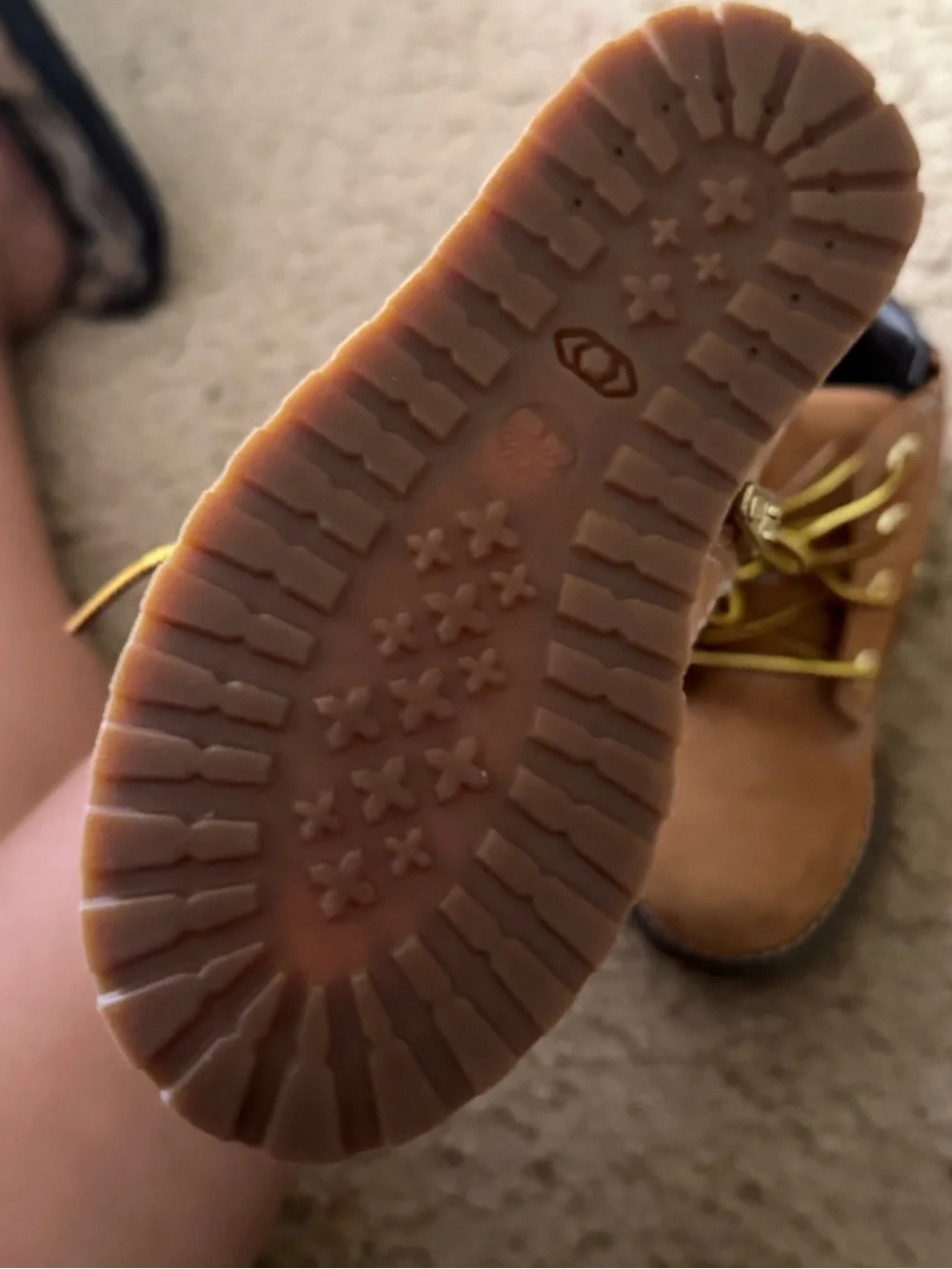 Timberland Kids Wheat/Tan Lace-Up Ankle Boots with Yellow Accents